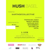 a poster for hush basel