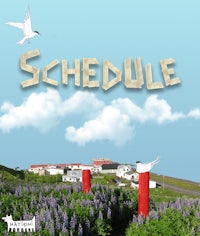 a poster with the word schedule on it