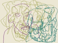 a drawing of a man and a woman
