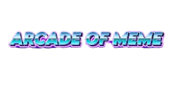 arcade of meme logo on a black background