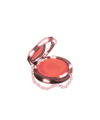 a compact blush on a black background