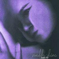 an image of a girl holding her hand in front of a purple background