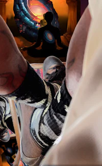 a photo of a person's feet in a pair of socks