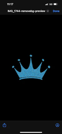 a blue crown on a black background