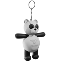 a black and white panda bear key chain