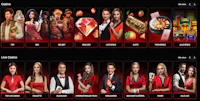 a screen shot of a casino website with many different casino games