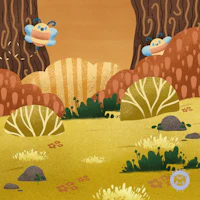 a cartoon illustration of a forest