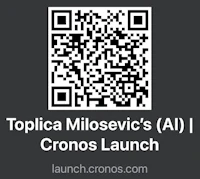 a qr code with the text, topica milojevic ai cronos launch