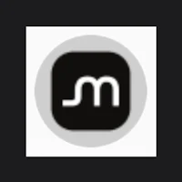 a black and white logo with the letter m