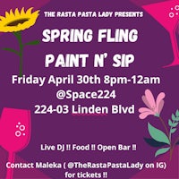 a flyer for spring fling paint n sip