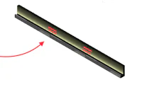 a diagram of a light beam with a red arrow pointing in the direction of the light