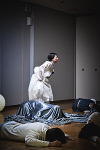 a group of people laying on the floor