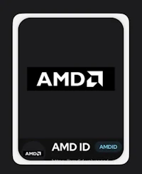 amd id logo on a black background