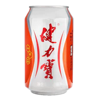 a can of chinese soda on a black background