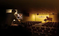 samsung's concert hall with a piano in the background