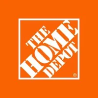 the home depot logo on an orange background