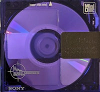 a purple cd with a label on it