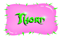 the word thor on a pink background
