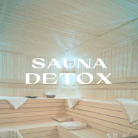 a sauna room with the words sauna detox
