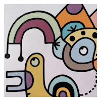 a colorful drawing of a snake and a rainbow