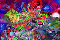 a colorful psychedelic painting