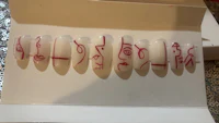 a box of nail art with writing on it