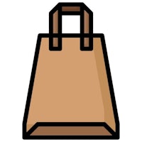 a shopping bag icon on a white background