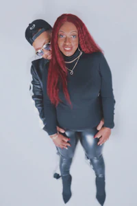a man and woman posing for a photo
