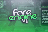 a green screen with the words fare engine iv