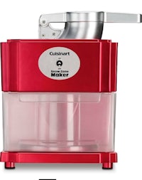 a red ice cream maker on a white background
