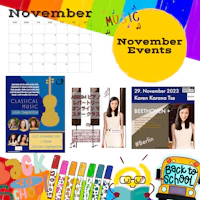 a poster with the words november events