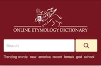 online etyology dictionary screenshot