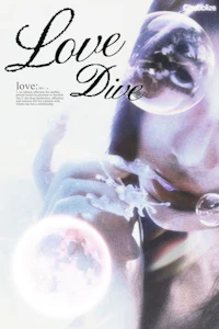 a poster for love die with a woman holding a bubble