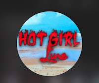 hot girl line logo on a blue background