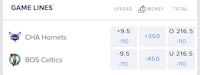 boston celtics vs cleveland cavaliers game lines - screenshot