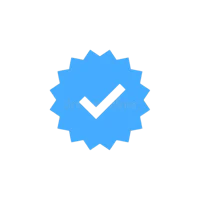 a blue check mark icon on a black background stock illustration