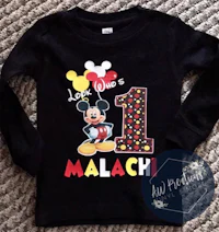 mickey mouse 1st birthday long sleeve shirt