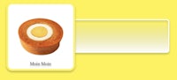 a yellow card with a picture of an egg roll