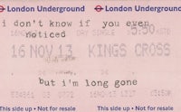 london underground ticket - kings cross