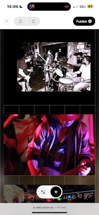 a screenshot of a music app with a picture of a band