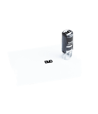 a black and white stamp on a white sheet of paper