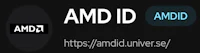 amd id logo on a black background