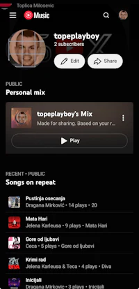 youtube music app screenshot