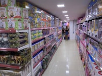 a toy store with shelves full of toys