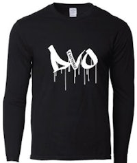 a black long sleeve t - shirt with the word odd on it