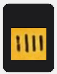 a picture of a black and yellow square sticker
