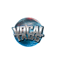 vocal tags logo on a black background
