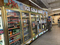 an ice cold beer display in a store