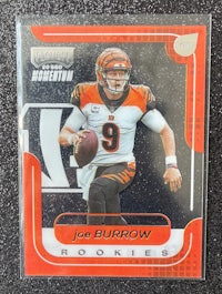 a football card with joe burrow on it