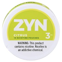 a tin of zyn citrus pouches